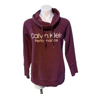 Calvin Klein Performance Womens Cowl Neck Sweatshirt Mauve Purple Medium